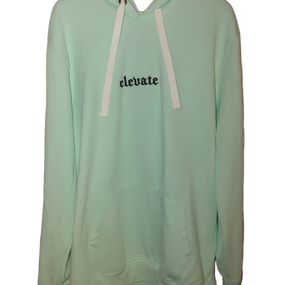 Blind Rooster Pullover Hoodie Sweatshirt Elevate "Never Give Up" Mint Green L - Picture 4 of 10